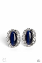 Load image into Gallery viewer, Paparazzi Shimmery Statement - Blue Clip-On Earrings
