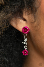 Load image into Gallery viewer, Paparazzi 2pc Set: Roses Supposes - Pink Bracelet &amp; Led by the ROSE - Pink Earrings
