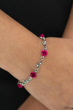 Load image into Gallery viewer, Paparazzi 2pc Set: Roses Supposes - Pink Bracelet &amp; Led by the ROSE - Pink Earrings
