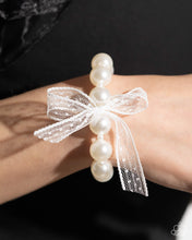 Load image into Gallery viewer, Paparazzi 2pc. Set: Elegance Ease - White Earrings &amp; Girly Glam - White Bracelet
