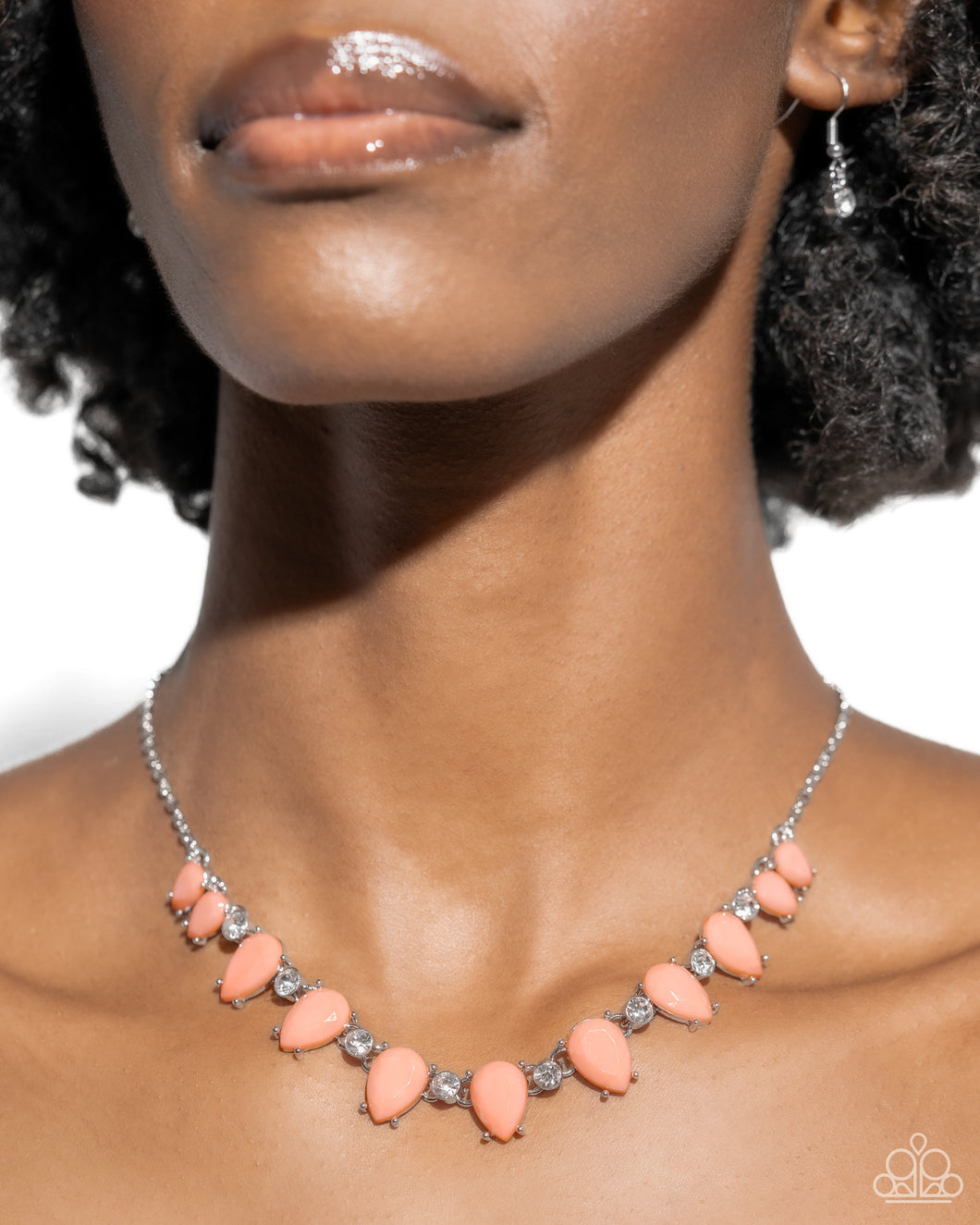 Paparazzi 2pc. Set: Malibu Marvel - Orange Necklace & Malibu March - Orange Earrings