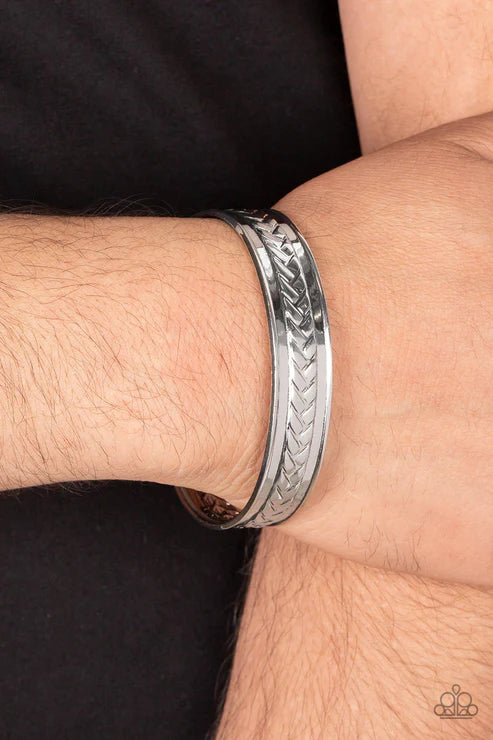 Paparazzi Hot on the TRAILBLAZER - Silver Mens Bracelet