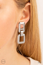 Load image into Gallery viewer, FRAME-ous Last Words - Silver Clip-On Earrings
