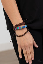 Load image into Gallery viewer, Textile Texting - Blue Urban Bracelet
