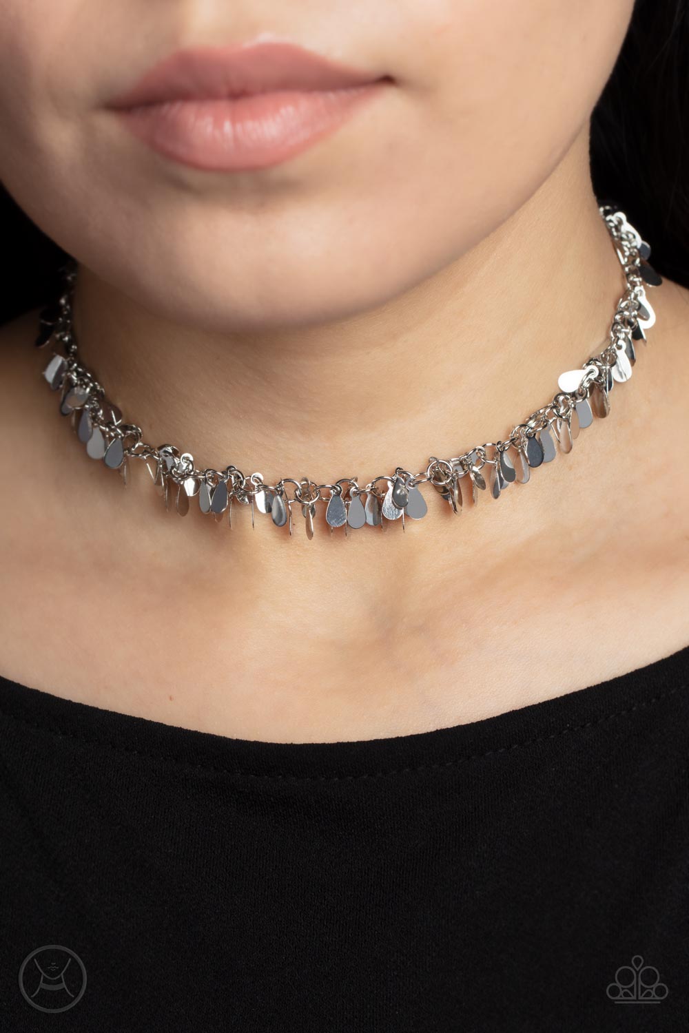 Surreal Shimmer - Silver Choker Necklace