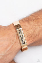 Load image into Gallery viewer, Paparazzi Trusting Trinket - Gold Mens Bracelet
