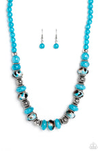 Load image into Gallery viewer, 2pc Set: Warped Whimsicality Necklace &amp; Warped Wayfarer Bracelet - Blue
