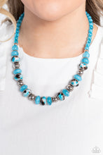 Load image into Gallery viewer, 2pc Set: Warped Whimsicality Necklace &amp; Warped Wayfarer Bracelet - Blue
