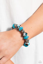 Load image into Gallery viewer, 2pc Set: Warped Whimsicality Necklace &amp; Warped Wayfarer Bracelet - Blue
