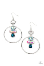 Load image into Gallery viewer, Geometric Glam - Blue Earrings
