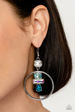 Load image into Gallery viewer, Geometric Glam - Blue Earrings
