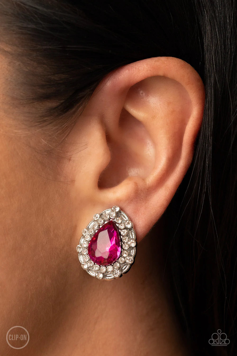 Haute Happy Hour - Pink Clip-Ons Earrings