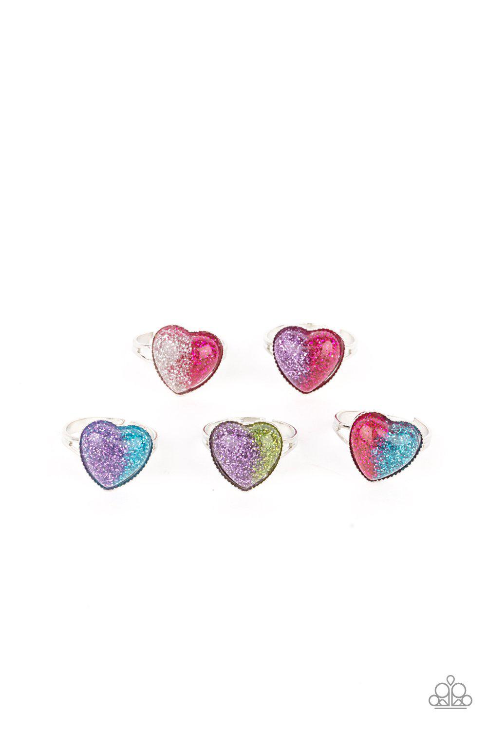 Lil Diva - Two-Tone Glitter Heart Rings